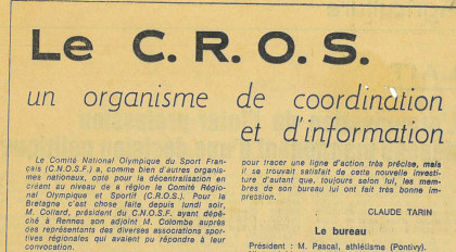 Photo archive du CROS Bretagne 1973